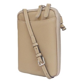 ishly Calf Genuine Leather Togo/YKK Smartphone Shoulder Bag, Women's, Large, Lightweight, Cute, Smartphone Pouch, Smartphone Pochette, Diagonal Shoulder, mocha brown