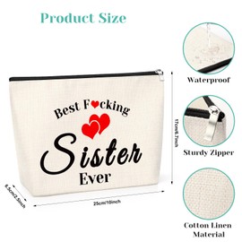 Sisters Gifts from Sisters Makeup Bag Sister Birthday Gift Sister Wedding Gift for Friend Inspirational Birthday Gift for Bestie Cosmetic Bag Friend Sister Appreciation Gift Travel Cosmetic Bag