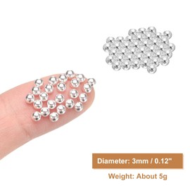 HARFINGTON Nail Art Beads 0.12" (3.0mm) Mini Metal 3D Caviar Nails Beads Ball Bubble Bead with Bags for Nail Art DIY Craft Decoration, White