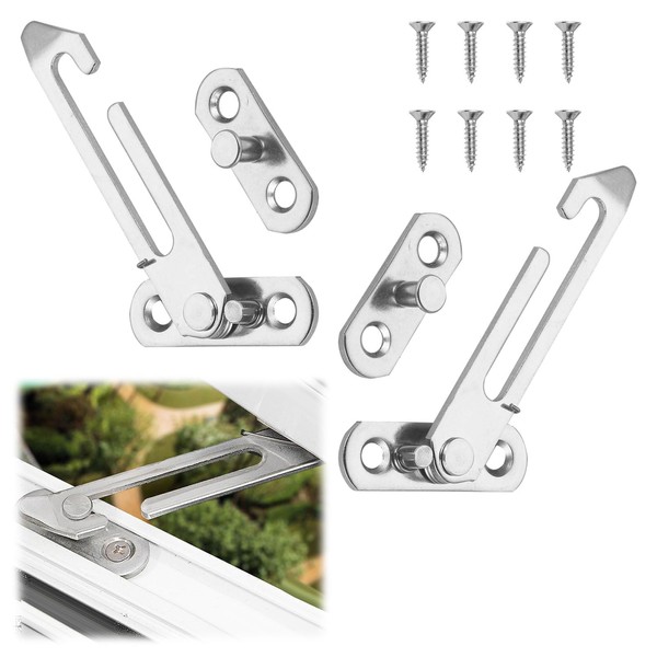 2 PCS Window Restrictors Locks with Screws,Stainless Steel Window Restrictors