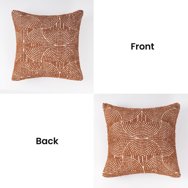 AELS Boho Decorative Textured Throw Pillow Covers 18x18, Organic Modern