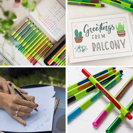 Schneider Line-Up Fineliner (Triangular Fineliner, Line Width 0.4 mm, Bio-Based Plastic Casing) Neon Red Pack of 10