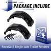ECOTRIC 2 Pcs Trailer Fenders W/Steps Compatible with 13" Diameter