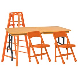 Ultimate Ladder, Table & Chairs Orange Playset for Wrestling Action Figures