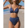 CUPSHE High Waisted Bikini Two Piece Swimsuits Scalloped V Neck