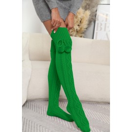 YELAIVP Women's Thigh High Socks Extra Long Cable Knit Over the Knee Socks Knee High Boot Stockings Leg Warmers Socks