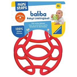 Ravensburger ministeps 4148 baliba Flexible Ball, Grasping Toy and Teething Ring, Baby Toy from 0 Months, Red