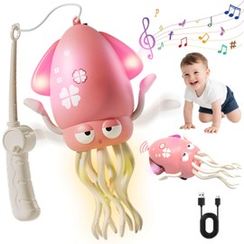 Dolanus Dancing Octopus Baby Toys - Electric Crawling Squid, Tummy Time Musical Toys, Montessori Sensory Walking Learning for Babies 6-12 Months, Birthday Gifts for Boys Toddlers 1 2 3 4 Year Old