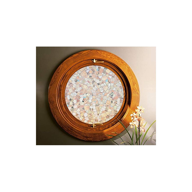 Autotech Park Precut Circle Window Film, Stone Design, Self Static