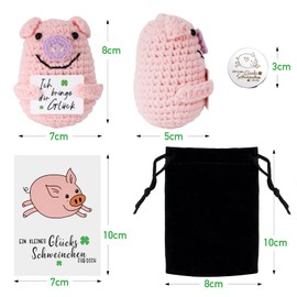 BETESSIN Lucky Pig Pocket Hug Pig Lucky Charm Exam Get Well Positive Gifts with Coin Lucky Pig Small Hug Advent Calendar Filling Christmas New Year's Eve Gifts