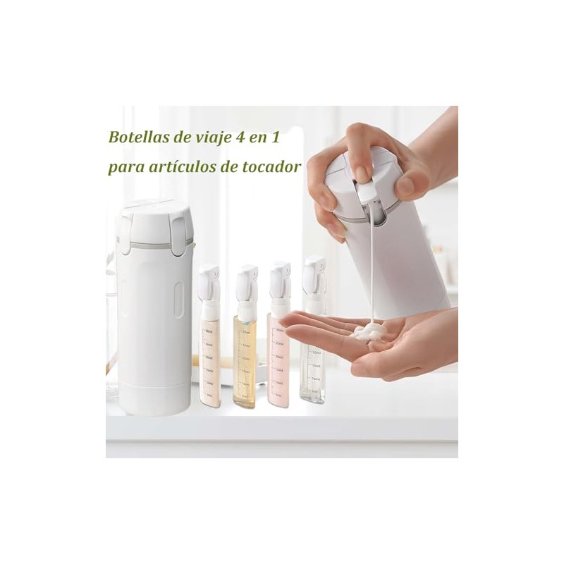 Lumbor37 Botellas de Viaje, Kit 4 en 1, A Prueba