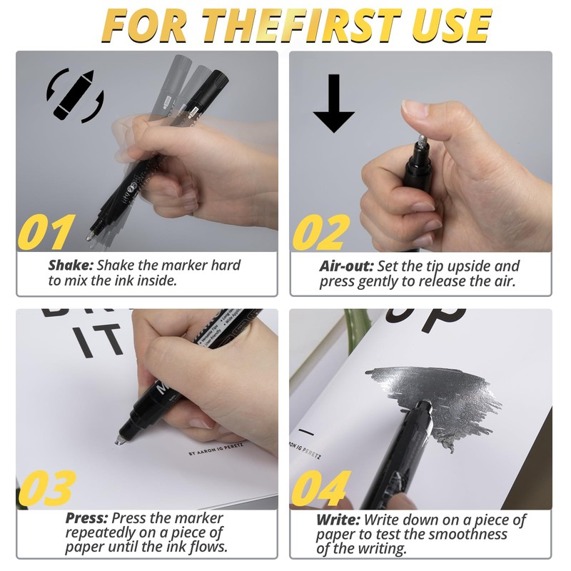 HTVRONT Silver Liquid Mirror Chrome Marker 3PCS - Paint Pen
