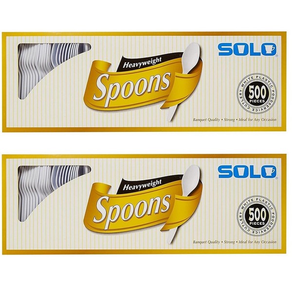 Solo White Heavyweight Spoons, 500 Count (2 Pack)