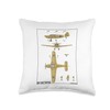 Messerschmitt Bf 108 Taifun WW2 German Plane Diagram Throw Pillow