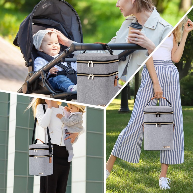 BABEYER Breastmilk Cooler Bag with Ice Pack Fits 6 Baby