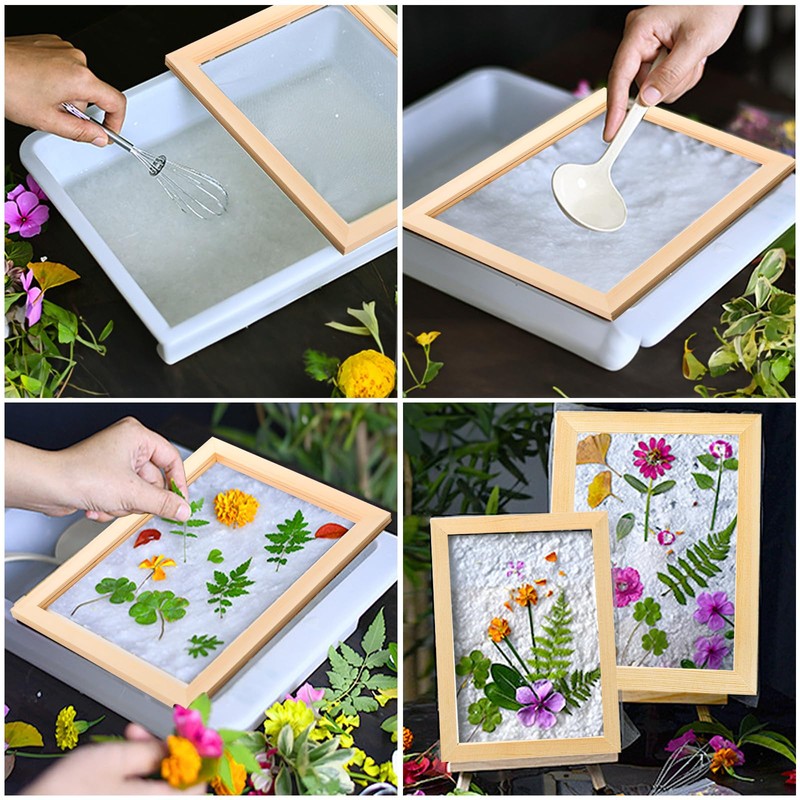 Okllen Set of 4 Paper Making Screen Kit, Wooden Paper