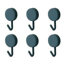 DHDestined Fateful 6 Pack Adhesive Hooks Cute Utility Hooks, Key Hooks for Wall Decorative, for Hanging Hat, Towel, Key, Towel Hook Wall Mount for Home, Kitchen, Bathroom, Office(Dark Blue)