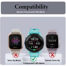 Murmure Screen Protector for Garmin Forerunner 265 46mm, [3 Pack] HD Clear 3D Curved Anti-Scratch PET Soft Screen Protector Film,[Full Coverage] Touch Sensitive