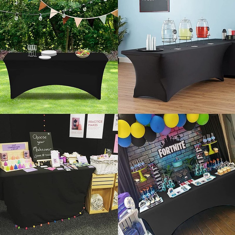 Newthinking 6ft Spandex Fitted Tablecover, Washable Rectangular Stretch Trestle Table