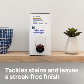 ATTITUDE Window & Mirror Cleaner Refill, EWG Verified, Plant- & Mineral-Based, Vegan & Streak-Free Glass Spray, Citrus Zest Scent, 67.6 Fl Oz