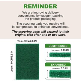 AIDEA Heavy Duty Scouring Pads, Dish Scrubber Pads for Household and Kitchen, Multipurpose Scour Pads for Cleaning, 96 Pack, 5.5in*3.5in