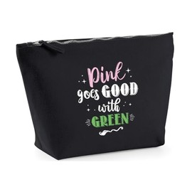 Hippowarehouse Pink goes Good with Green Printed Make up Cosmetic wash Bag 18x19x9cm