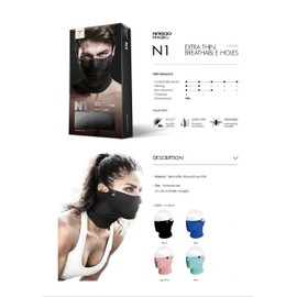 NAROO MASK N1 UV99% Cut Summer Sports Mask (Light Pink)