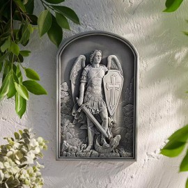 Avalon Gallery Design St. Michael Garden Plaque, 12.25'' Outdoor Statues (USUALLY SHIPS IN 2 DAYS)