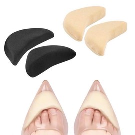 Physical The Recommended Toe Insole Cushioning Shoe Heel Puncture Prevention Shoe Size Adjustable Anti-Slip Slip Slip Pad Pumps for Women (2 Black + 2 Beige)