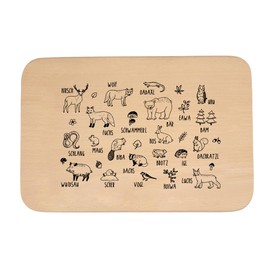 WOIDKIND Bread board with Bavarian forest animal motifs, fox, bear, beech wood, branding, icons, breakfast, gift, birthday, dialect