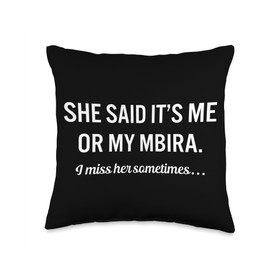 Funny Mbira Quote Instrument Music Throw Pillow