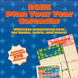 2025 Plan Your Year Wall Calendar with Reminder Stickers