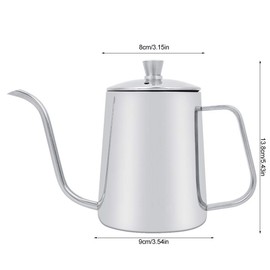 Coffee Kettle 550ml Stainless Steel Long Gooseneck Coffee Kettle with Lid Coffee Drip Kettle for Home Kitchen Cafe