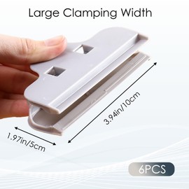 6-Pack Large Chip Clip, Food Bag Sealers, Reusable Snack Bag Clips, Multi-Purpose Kitchen Clips for Food Storage Bags