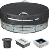 Round Built in Stone Fire Pit Cover for In Ground