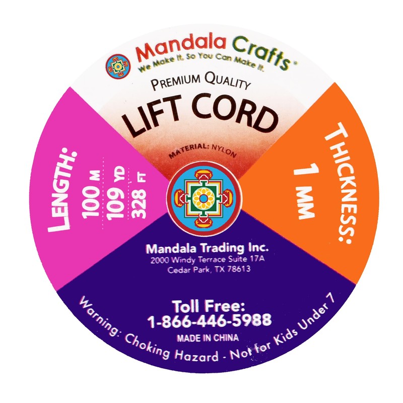 Mandala Crafts 1mm White Blind Strings Lift Shade Cord -