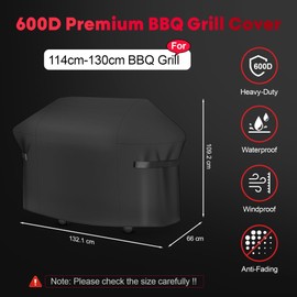 Sonharlar BBQ Cover 132 CM 7106 Grill Barbecue Cover for Weber Spirit 300 Series Heavy Duty & Waterproof, PU Cover for Weber Spirit E310, Sprit E315, E330 and Spirit ii E310(132 L x 66 W x 109 H cm)