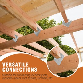 Garaook 40 Pack 16-Gauge Hurricane Ties for Rafter, Heavy Duty Hurricane Straps, Robust Hot Dip Galvanized Rafter Ties Brackets, Joist Hangers for 2X Deck Joists