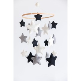Monochrome Star Mobile/Star Mobile/Black and White Nursery Decoration/Monochrome Nursery/Celestial Mobile