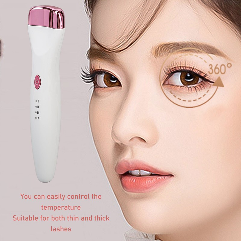 5D Push Heated Eyelash Curler Long Lasting Temperature Control Rechargeable