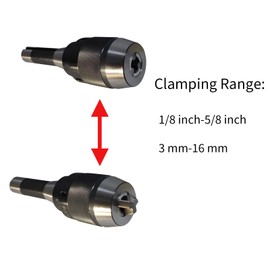 Lzcdelyxiao R8 Drill Chuck, 1/8"-5/8" (3-16mm) Heavy-Duty Keyless Drill Chuck with R8 Integral Shank, Drawbar Thread 7/16"-20 and APU16 Spanner Wrench Self-tightening Drill Chuck