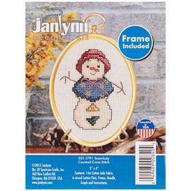 Janlynn 21-1791 14 Count Snowlady Mini Counted Cross Stitch Kit, 3" by 4"