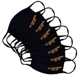 USS John Warner SSN-785 Adult Black Face Mask Virginia Class Nuclear-Powered Attack Submarine