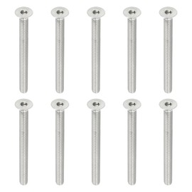 PATIKIL M6 x 70mm Flat Head Socket Cap Screws, 10 Pack 304 Stainless Steel 18-8 Machine Screws Flat Countersunk Bolts Hex Socket Drive Fasteners Grade 6.8