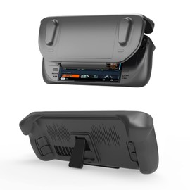 EJGAME Upgraded Ultra Slim TPU Protective Case with Front Cover for Steam Deck/OLED , Shock-Absorption, Non-Slip and Anti-Scratch Design Cover Protector-Black