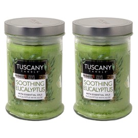 Langley Empire Candle Tuscany Candle 18oz Scented Candle, Soothing Eucalyptus 2-Pack (TC-18268x2)