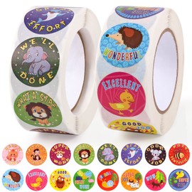 1000 PCS Reward Stickers, 2 Roll Reward Stickers for Teachers School Stickers in 16 Designs, Motivational Stickers Teacher Supplies for Classroom