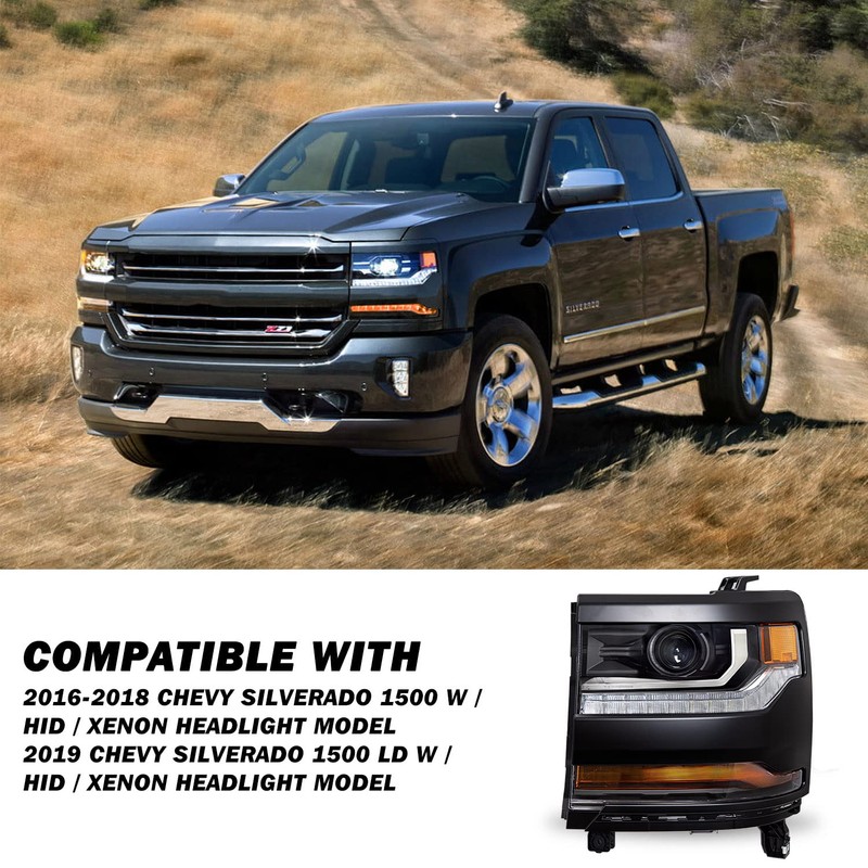 SOCKIR HID/Xenon Headlight Assembl Fit for 2016 2017 2018 Chevy