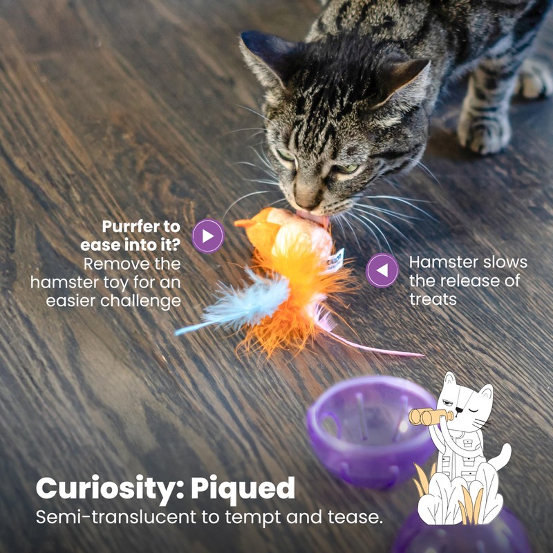 Catstages Hamster Ball Interactive Treat-Dispensing Ball Puzzle Cat Toy with