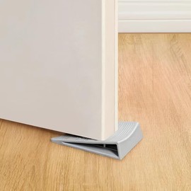 Optish Original Patented Door Stoppers for Bottom of Door, Non Slip Rubber Doors Stop, Doors Wedge for Carpet, Hardwood and Tile (3 Pack, Grey)